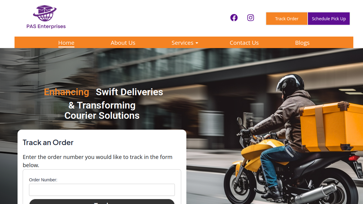 PAS Global Enterprises corporate website homepage — WordPress business site built by Ask Freelancer